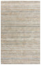 9' X 12' Beige Brown Black Ivory And Light Gray Striped Hand Tufted Area Rug
