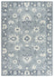 9' X 12' Blue Dark Blue And Ivory Wool Oriental Hand Tufted Area Rug