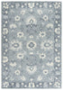 9' X 12' Blue Dark Blue And Ivory Wool Oriental Hand Tufted Area Rug