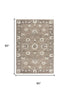 5' X 8' Brown And Ivory Wool Oriental Hand Tufted Area Rug