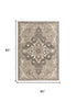 5' X 8' Brown And Ivory Wool Medallion Hand Tufted Area Rug