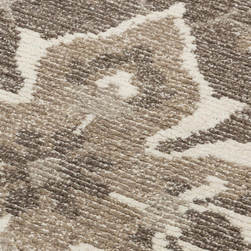 8' X 10' Brown And Ivory Wool Medallion Hand Tufted Area Rug