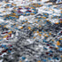 8' Gray Ivory Dark Blue Blue And Orange Oriental Hand Carved Handmade Area Rug