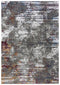 8' X 10' Gray Burgundy Orange Blue And Ivory Abstract Hand Carved Handmade Area Rug