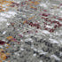 8' X 10' Gray Burgundy Orange Blue And Ivory Abstract Hand Carved Handmade Area Rug