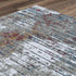 9' X 12' Gray Burgundy Orange Blue And Ivory Abstract Hand Carved Handmade Area Rug