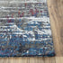 8' Gray Blue Pink Ivory And Orange Abstract Hand Carved Handmade Area Rug