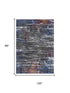 8' X 10' Gray Blue Pink Ivory And Orange Abstract Hand Carved Handmade Area Rug