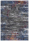9' X 12' Gray Blue Pink Ivory And Orange Abstract Hand Carved Handmade Area Rug