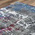 9' X 12' Gray Blue Pink Ivory And Orange Abstract Hand Carved Handmade Area Rug