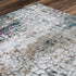 5' X 8' Gray And Blue Abstract Hand Carved Handmade Area Rug