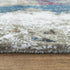 5' X 8' Cream And Blue Abstract Hand Carved Handmade Area Rug