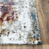 8' X 10' Cream And Blue Abstract Hand Carved Handmade Area Rug