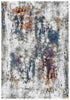 9' X 12' Cream And Blue Abstract Hand Carved Handmade Area Rug