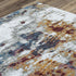 9' X 12' Cream And Blue Abstract Hand Carved Handmade Area Rug