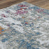 5' X 8' Gray Blue Pink Orange Red And Ivory Abstract Hand Carved Handmade Area Rug