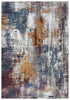 9' X 12' Gray Cream Red Blue Purple Pink And Ivory Abstract Hand Carved Handmade Area Rug