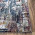 9' X 12' Gray Cream Red Blue Purple Pink And Ivory Abstract Hand Carved Handmade Area Rug