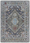 8' Gray Red Blue Orange And Ivory Medallion Hand Carved Handmade Area Rug