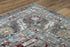 8' X 10' Gray Red Blue Orange And Ivory Medallion Hand Carved Handmade Area Rug