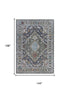 9' X 12' Gray Red Blue Orange And Ivory Medallion Hand Carved Handmade Area Rug