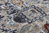 5' X 8' Dark Gray Blue Red Orange And Ivory Medallion Hand Carved Handmade Area Rug