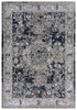 9' X 12' Dark Gray Blue Red Orange And Ivory Medallion Hand Carved Handmade Area Rug