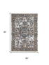 8' Gray Blue Orange Red And Ivory Medallion Hand Carved Handmade Area Rug