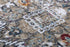 8' X 10' Gray Blue Orange Red And Ivory Medallion Hand Carved Handmade Area Rug