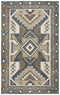 9' X 12' Gray And Tan Wool Tribal Hand Tufted Area Rug