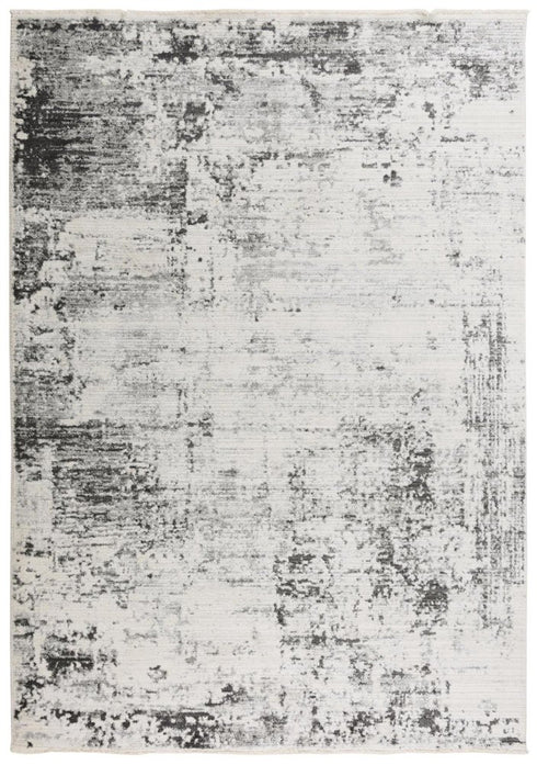 8' X 10' Ivory And Gray Abstract Area Rug