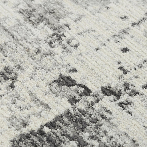 8' X 10' Ivory And Gray Abstract Area Rug