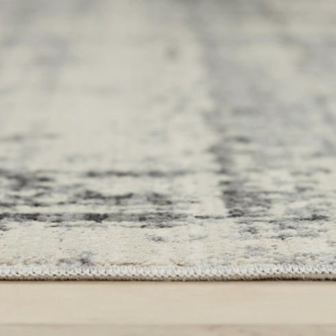 8' X 10' Ivory And Gray Abstract Area Rug