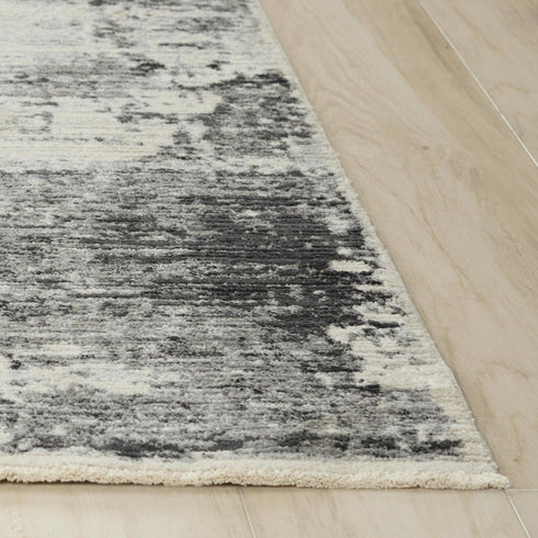 9' X 12' Ivory And Gray Abstract Area Rug