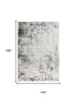 9' X 12' Ivory And Gray Abstract Area Rug