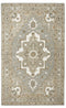 8' X 10' Gray And Natural Wool Medallion Hand Tufted Area Rug