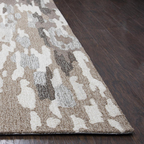 8' X 10' Brown And Natural Wool Abstract Hand Tufted Area Rug