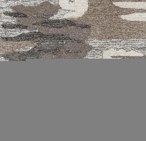 8' X 10' Brown And Natural Wool Abstract Hand Tufted Area Rug