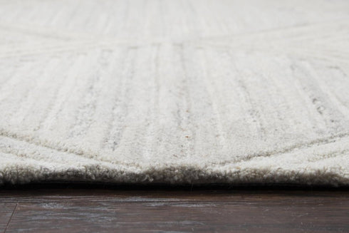 8' X 10' Ivory And Natural Wool Diamond Hand Tufted Area Rug