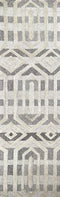 8' Gray And Natural Wool Geometric Hand Tufted Area Rug