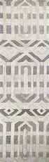 8' Gray And Natural Wool Geometric Hand Tufted Area Rug