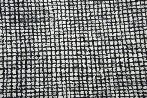 8' X 10' Black White And Beige Wool Hand Tufted Area Rug
