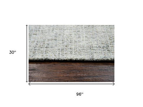 8' Light Gray And Beige Wool Hand Tufted Area Rug