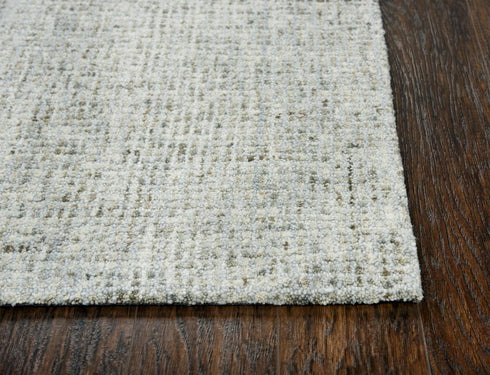 5' X 8' Light Gray And Beige Wool Hand Tufted Area Rug