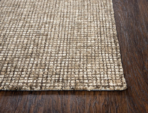 5' X 8' Brown And Beige Wool Hand Tufted Area Rug