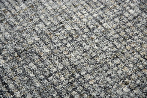 8' Dark Gray And Beige Wool Hand Tufted Area Rug