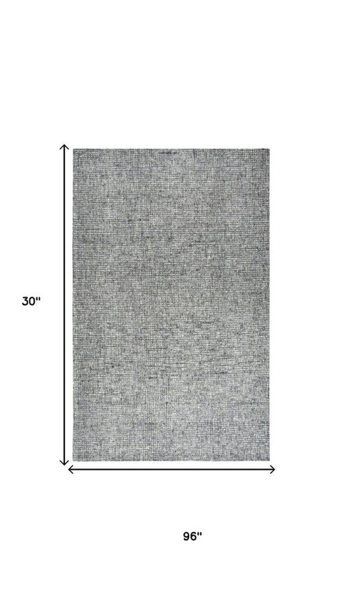 8' Dark Gray And Beige Wool Hand Tufted Area Rug