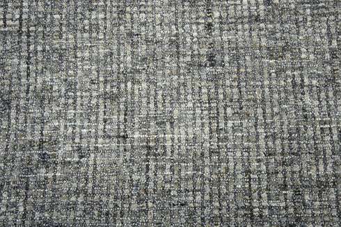 8' X 10' Dark Gray And Beige Wool Hand Tufted Area Rug