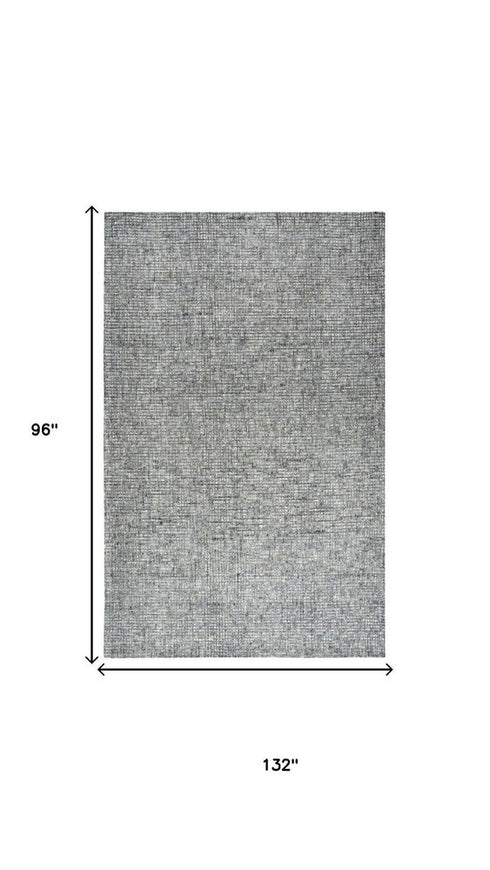 8' X 10' Dark Gray And Beige Wool Hand Tufted Area Rug