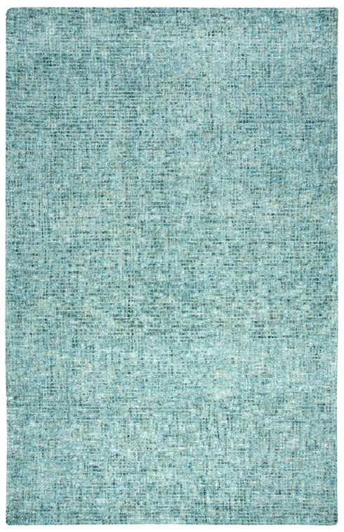 8' Teal And Ivory Wool Hand Tufted Area Rug